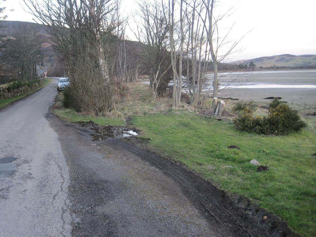 A disused railway platform in the Highlands