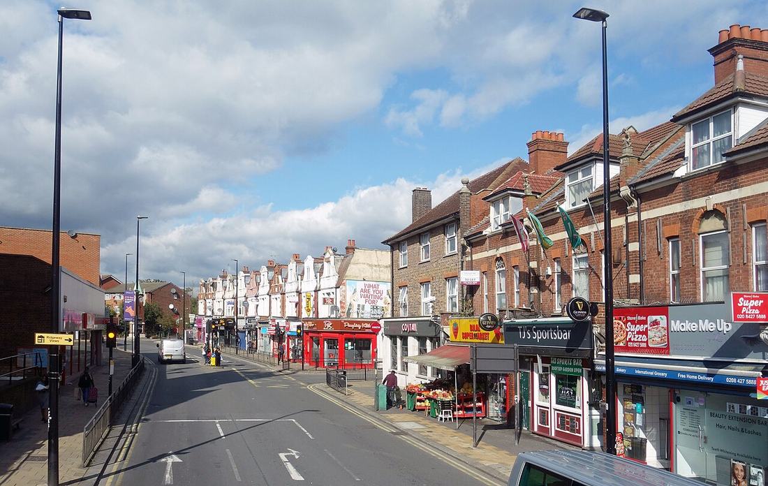 Shops on a high street