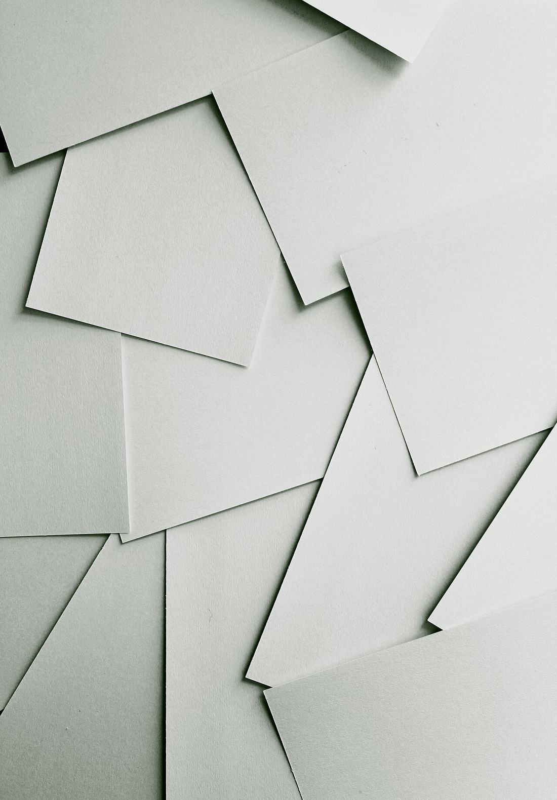 Scattered sheets of paper